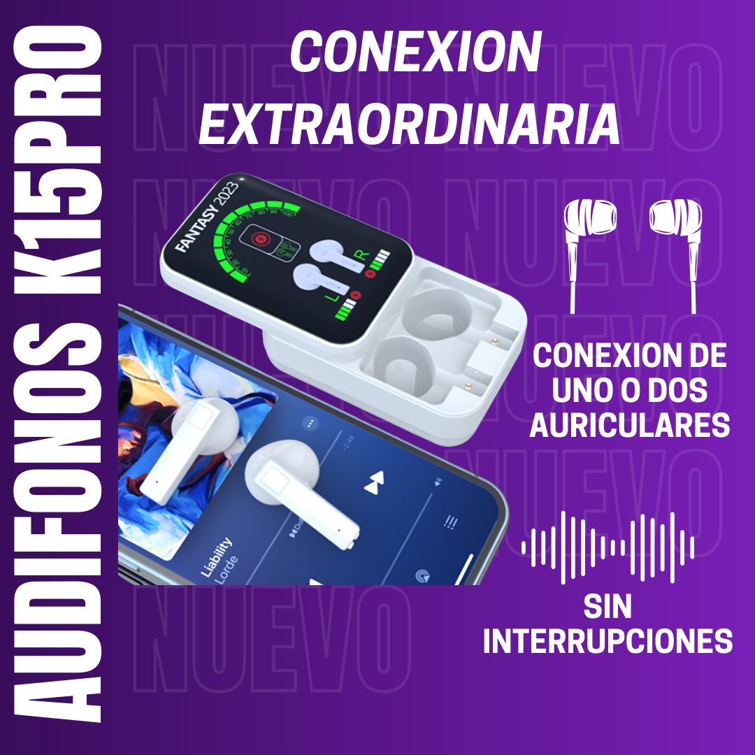 AUDIFONOS BLUETOOTH K15PRO | SONIDO ENVOLVENTE