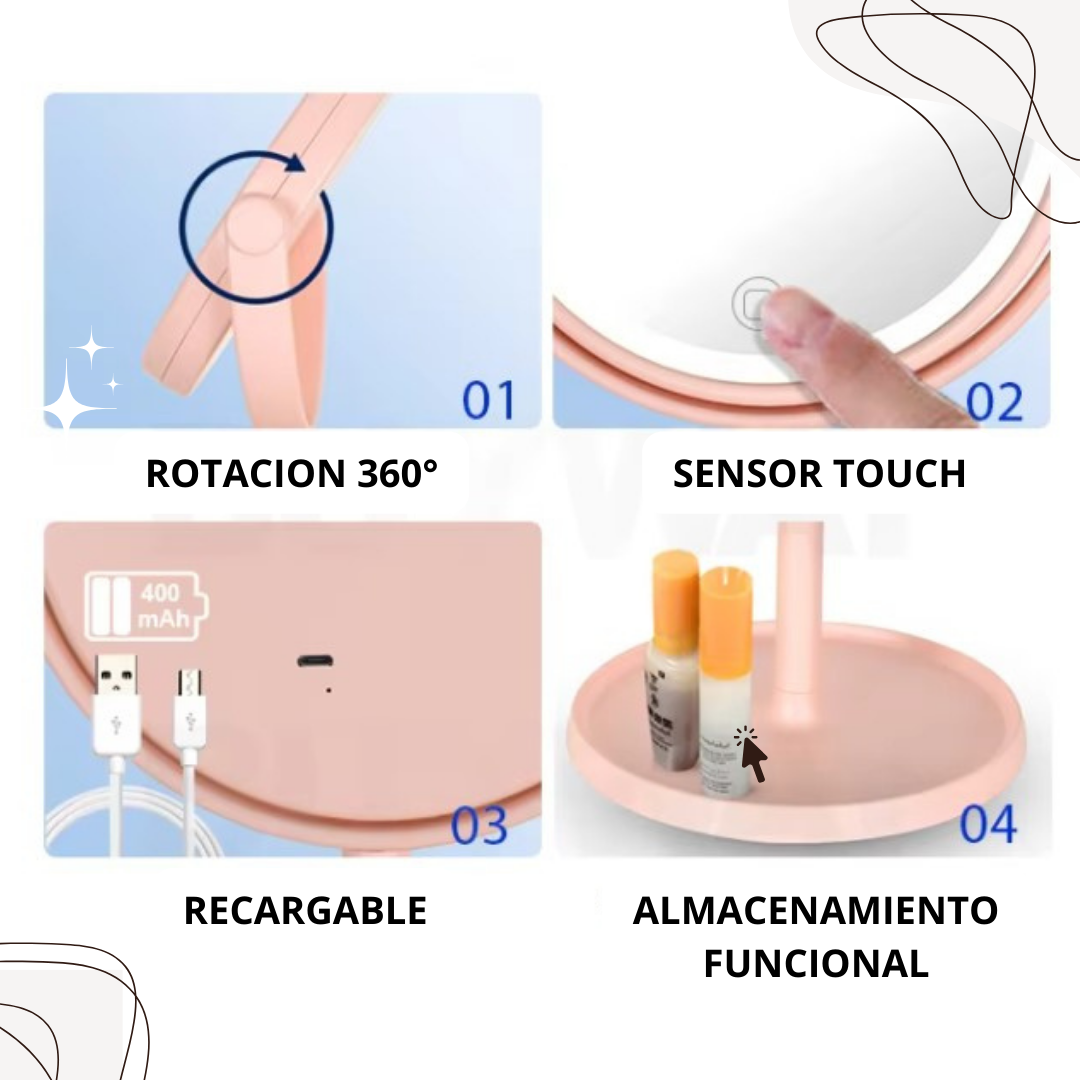 ESPEJO LED DE CONEJITO | ILUMINA CADA DETALLE | PAGA AL LLEGAR